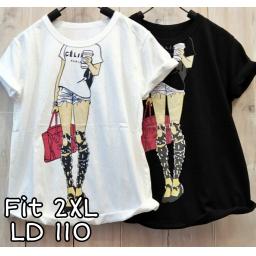 BR22380 - CELI PARIS TSHIRT TUMBLR TEE SIZE 2XL - Hitam