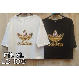 BR22416-2 - ADI LENGAN 3/4 TSHIRT TUMBLR TEE SIZE XL - Hitam