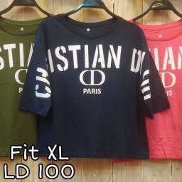 BR22418-3 - CHRISTIAN DIO LENGAN 3/4 TSHIRT TUMBLR TEE SIZE XL - Fanta