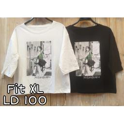 BR22431-1 - YS LENGAN 3/4 TSHIRT TUMBLR TEE SIZE XL - Putih