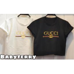 BR22436-2 - KAOS CROP TEE GUC (BABYTERRY) - Hitam