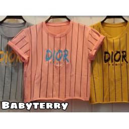 BR22441-1 - KAOS CROP TEE SALUR DIO (BABYTERRY) - Abu