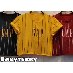 BR22443-2 - KAOS CROP TEE SALUR GAP (BABYTERRY) - Kunyit