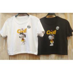 BR22479-2 - KAOS CROP TEE SNOOPY COOL - Hitam
