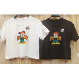 BR22481-2 - KAOS CROP TEE MICKEY TRASHER - Hitam
