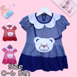 BR22489 - DRESS BAYI BEAR PDM - Merah