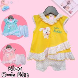 BR22494-1 - SET DRESS BAYI HELLO RABBIT PDM - Kuning