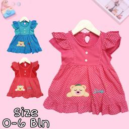 BR22500 - DRESS BAYI BEAR SLEEP POLDAKOT PDM - Biru