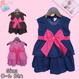 BR22503-3 - DRESS BAYI POLKADOT PITA PDM - Pink