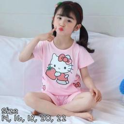 BR22522-2 - SETELAN ANAK KITTY PINK - Size 16