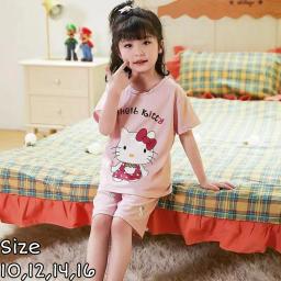 BR22524 - SETELAN ANAK KITTY PINK - Size 12