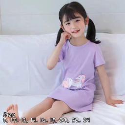 BR22528-1 - DRESS ANAK UNICORN LILAC - Size 8