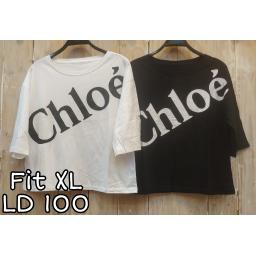 BR22543-2 - CHLO LENGAN 3/4 TSHIRT TUMBLR TEE SIZE XL - Hitam