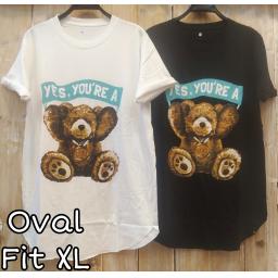 BR22548-1 - BEAR TSHIRT TUMBLR TEE OVAL XL - Putih