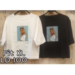 BR22553 - GIRL LENGAN 3/4 TSHIRT TUMBLR TEE SIZE XL - Putih