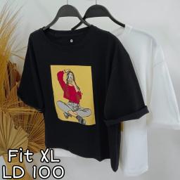 BR22561 - GIRL LENGAN 3/4 TSHIRT TUMBLR TEE SIZE XL - Hitam