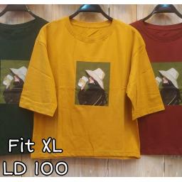 BR22593-2 - GIRL LENGAN 3/4 TSHIRT TUMBLR TEE SIZE XL - Kuning