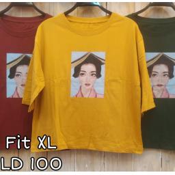 BR22600-2 - GIRL LENGAN 3/4 TSHIRT TUMBLR TEE SIZE XL - Kunyit