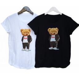 BR22615 - BEAR TSHIRT TUMBLR TEE - Putih
