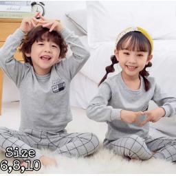 BR22620 - SETELAN ANAK CAT ABU LENGAN PANJANG - Size 6