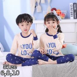 BR22622 - SETELAN ANAK YOU LOVE CREAM LENGAN PANJANG - Size 6
