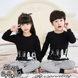 BR22624 - SETELAN ANAK CAT HITAM LENGAN PANJANG - Size 6