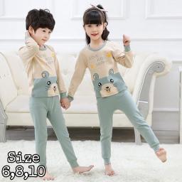 BR22625 - SETELAN ANAK LOVE KIDS HAPPY CREAM LENGAN PANJANG - Size 6