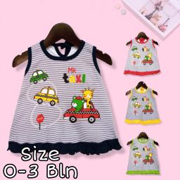 BR22650 - DRESS BAYI PEREMPUAN MOTIF MR TAXI - Navy