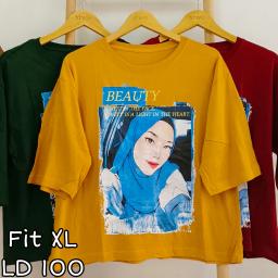 BR22662-3 - BEAUTY GIRL LENGAN 3/4 TSHIRT TUMBLR TEE SIZE XL - Maroon