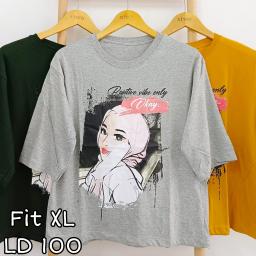 BR22663-2 - POSITIVE VIBE ONLY OKAY LENGAN 3/4 TSHIRT TUMBLR TEE SIZE XL - Abu