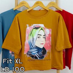 BR22673-1 - ALWAYS CLASSY LENGAN 3/4 TSHIRT TUMBLR TEE SIZE XL - Biru Denim