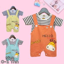 BR22689 - JUMPSUIT ANAK GIRAFFE JUNGLE PDM - Kuning