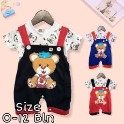 BR22693-3 - JUMPSUIT ANAK BEAR PDM - Merah