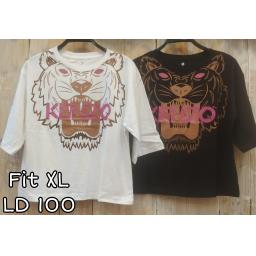 BR22700-2 - KENZ LENGAN 3/4 TSHIRT TUMBLR TEE SIZE XL - Hitam