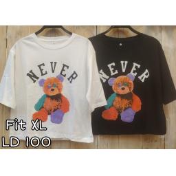 BR22701 - NEVER LENGAN 3/4 TSHIRT TUMBLR TEE SIZE XL - Putih