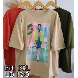 BR22713-2 - GIRL TSHIRT TUMBLR TEE LENGAN 7/8 SIZE 3XL - Tiramisu