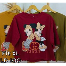 BR22720 - MICKEY GUC LENGAN 3/4 TSHIRT TUMBLR TEE SIZE XL - Mustard