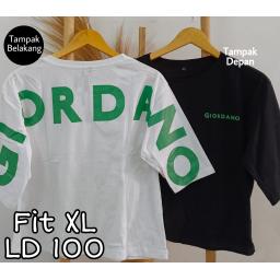 BR22722 - GIORDAN LENGAN 3/4 TSHIRT TUMBLR TEE SIZE XL - Putih