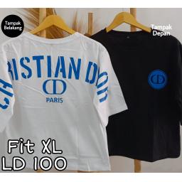 BR22725-2 - CHRISTIAN DIO LENGAN 3/4 TSHIRT TUMBLR TEE SIZE XL - Hitam