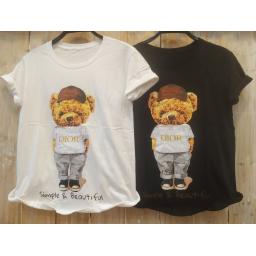 BR22749-2 - BEAR TSHIRT TUMBLR TEE - Hitam