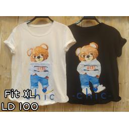 BR22753 - BEAR GIRL CHICTSHIRT TUMBLR TEE SIZE XL - Putih