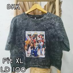 BR22771 - PRINCESS LENGAN 3/4 IMPORT TSHIRT TUMBLR TEE HITAM SIZE XL