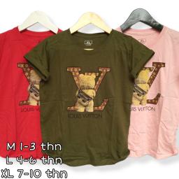 BR22791-4 - BEAR LOUIS KAOS ANAK TSHIRT TUMBLR TEE - Merah L