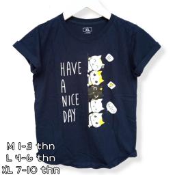 BR22793-1 - CAT FAMILY NAVY KAOS ANAK TSHIRT TUMBLR TEE - Size M