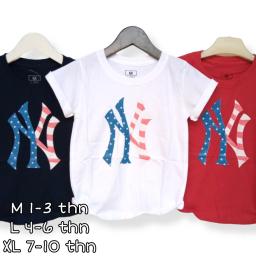 BR22794-5 - NEW YORK KAOS ANAK TSHIRT TUMBLR TEE - Size L Putih