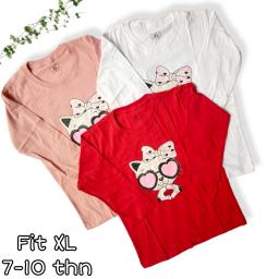 BR22795-2 - CAT LOVE KAOS ANAK LENGAN PANJANG TSHIRT TUMBLR TEE SIZE XL - Merah