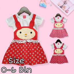 BR22806-2 - OVERALL DRESS BAYI MOTIF BUNNY PDM - Pink