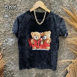 BR22848 - BEAR YOU & ME IMPORT TSHIRT TUMBLR TEE HITAM SIZE M