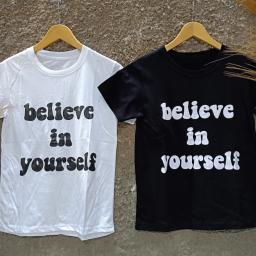 BR22892-2 - BELIEVE TSHIRT TUMBLR TEE SIZE M - Hitam