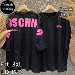BR22895 - MOSCHI HITAM TSHIRT TUMBLR TEE LENGAN 7/8 SIZE 3XL